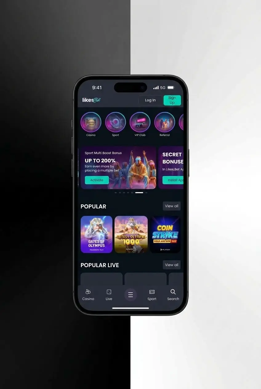 Registratieproces in de LikesBet mobiele app