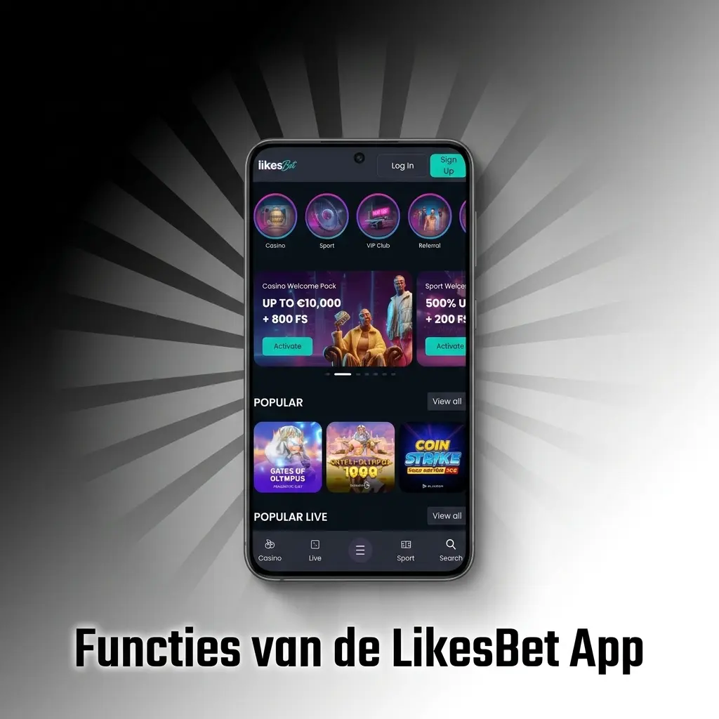 Overzicht van de LikesBet app functies