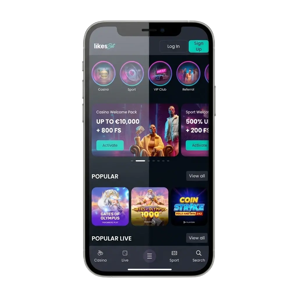 LikesBet app op Android en iOS met welkomstbonus