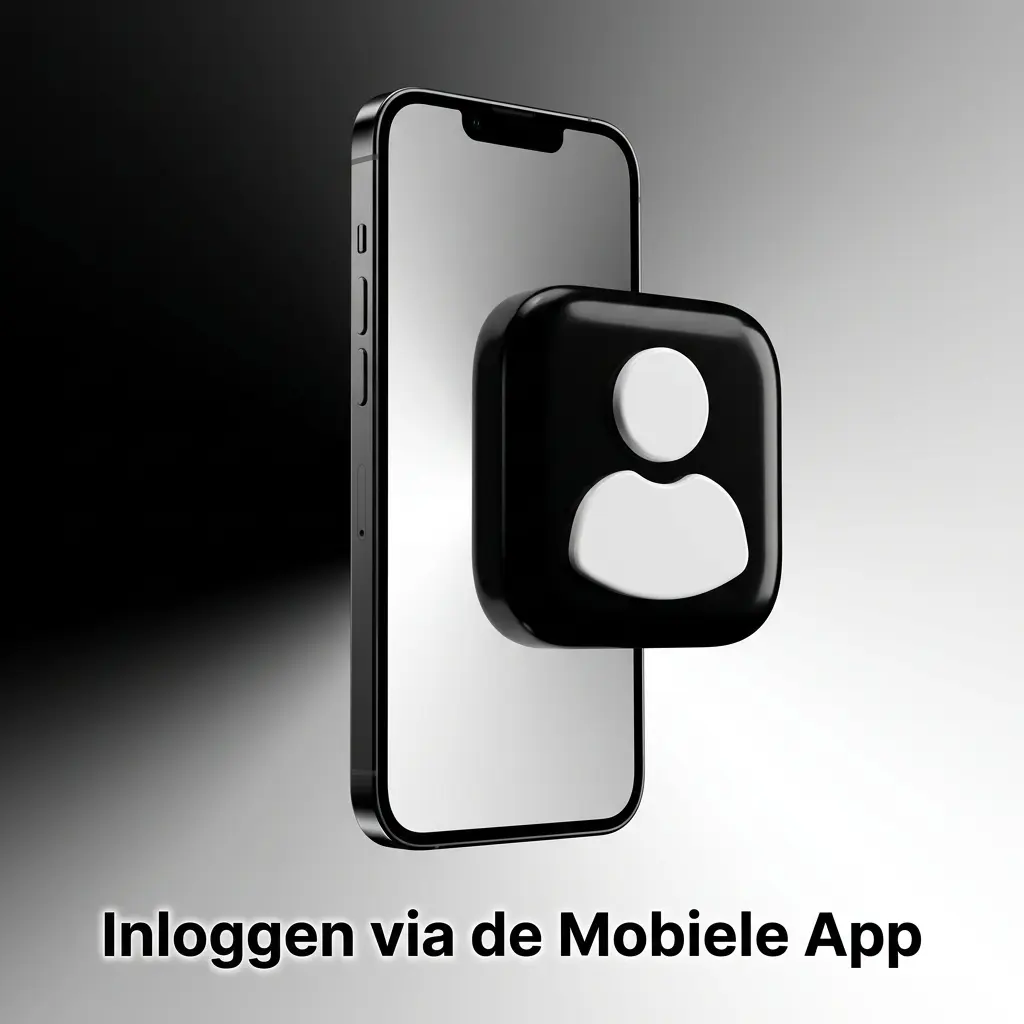 Iemand die inlogt op de mobiele app
