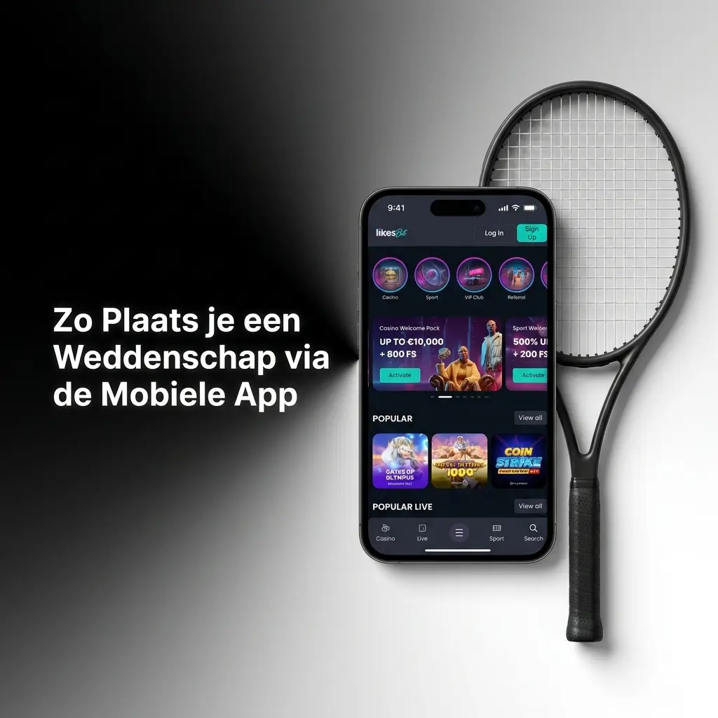 Weddenschap plaatsen via de mobiele app