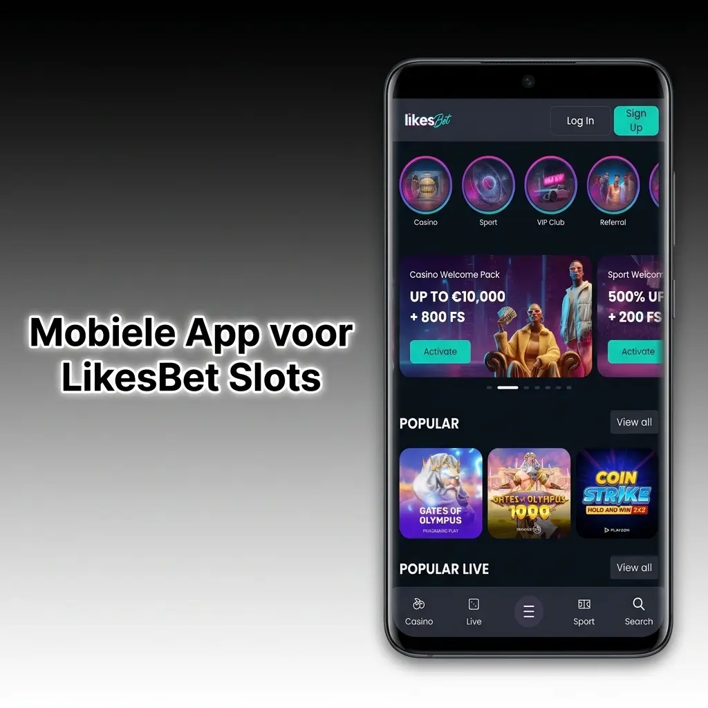 LikesBet mobiele app met slot machines